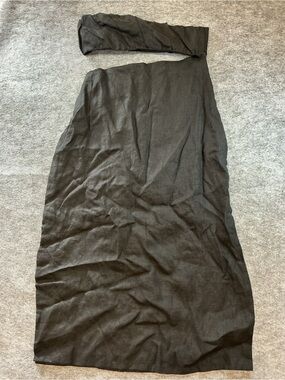 Summer Away Free People NWT Black Off the Shoulder Linen Blend Maxi Dress XL